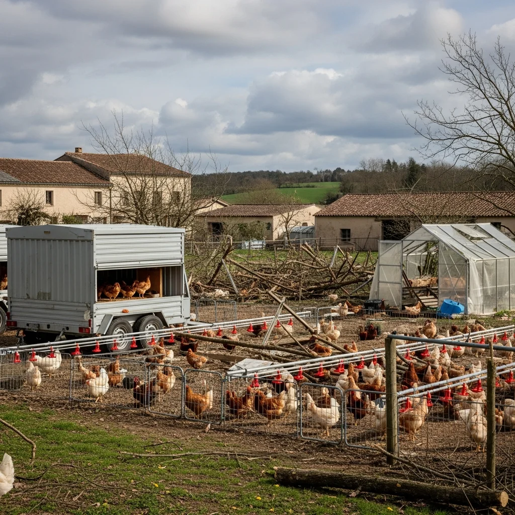 Storm richt zware schade aan op biologisch pluimveebedrijf in Lot