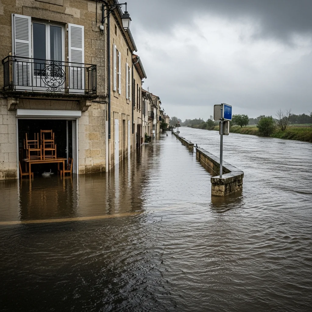 Aanhoudende zware regen en recordoverstromingen in het westen van Frankrijk