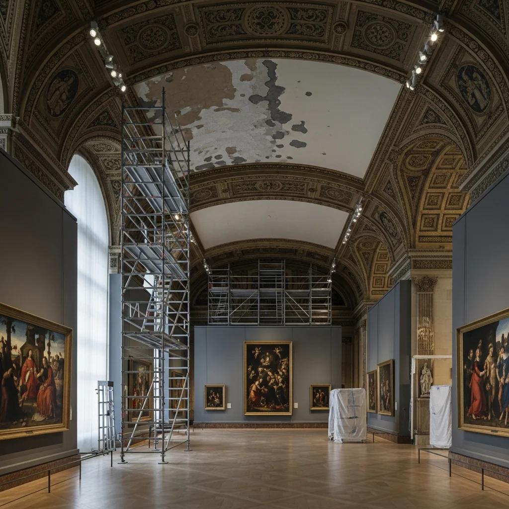 Waterschade in het Louvre treft kunstwerken en leidt tot sluiting zalen