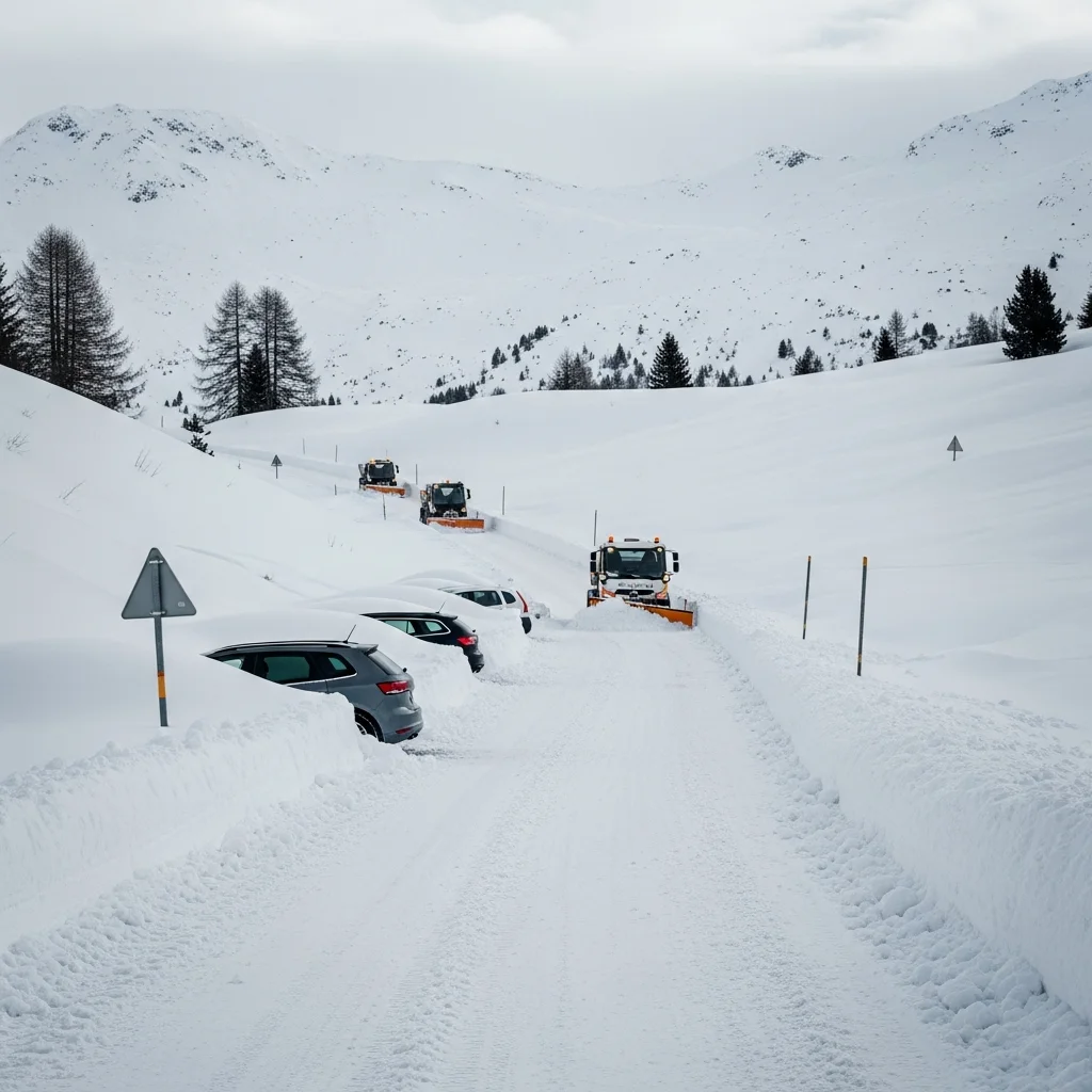 Hevige sneeuwval ontregelt toegang tot skistation La Mongie