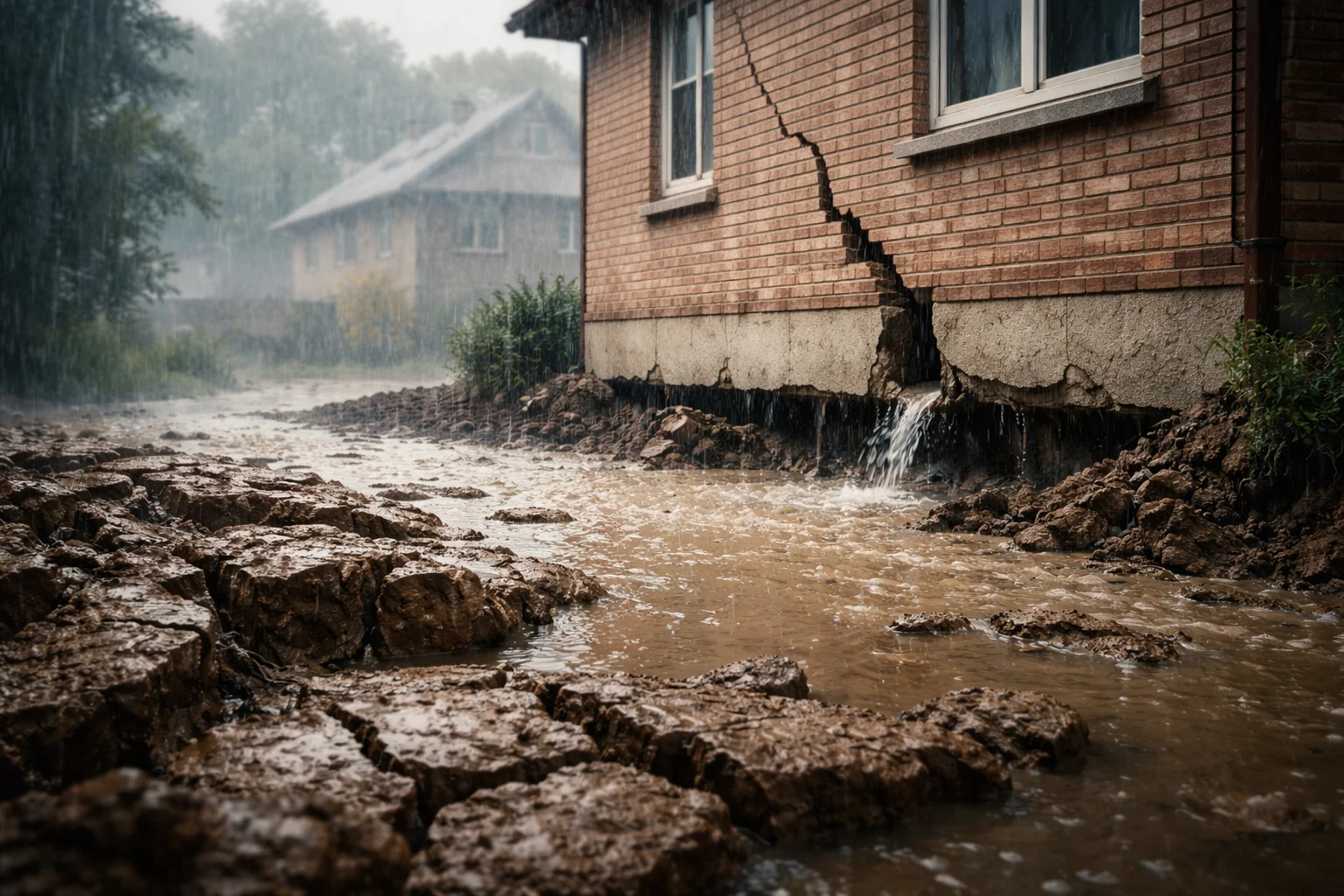 Funderingsrisico neemt toe door snelle verzadiging van kleigrond na zware regenval