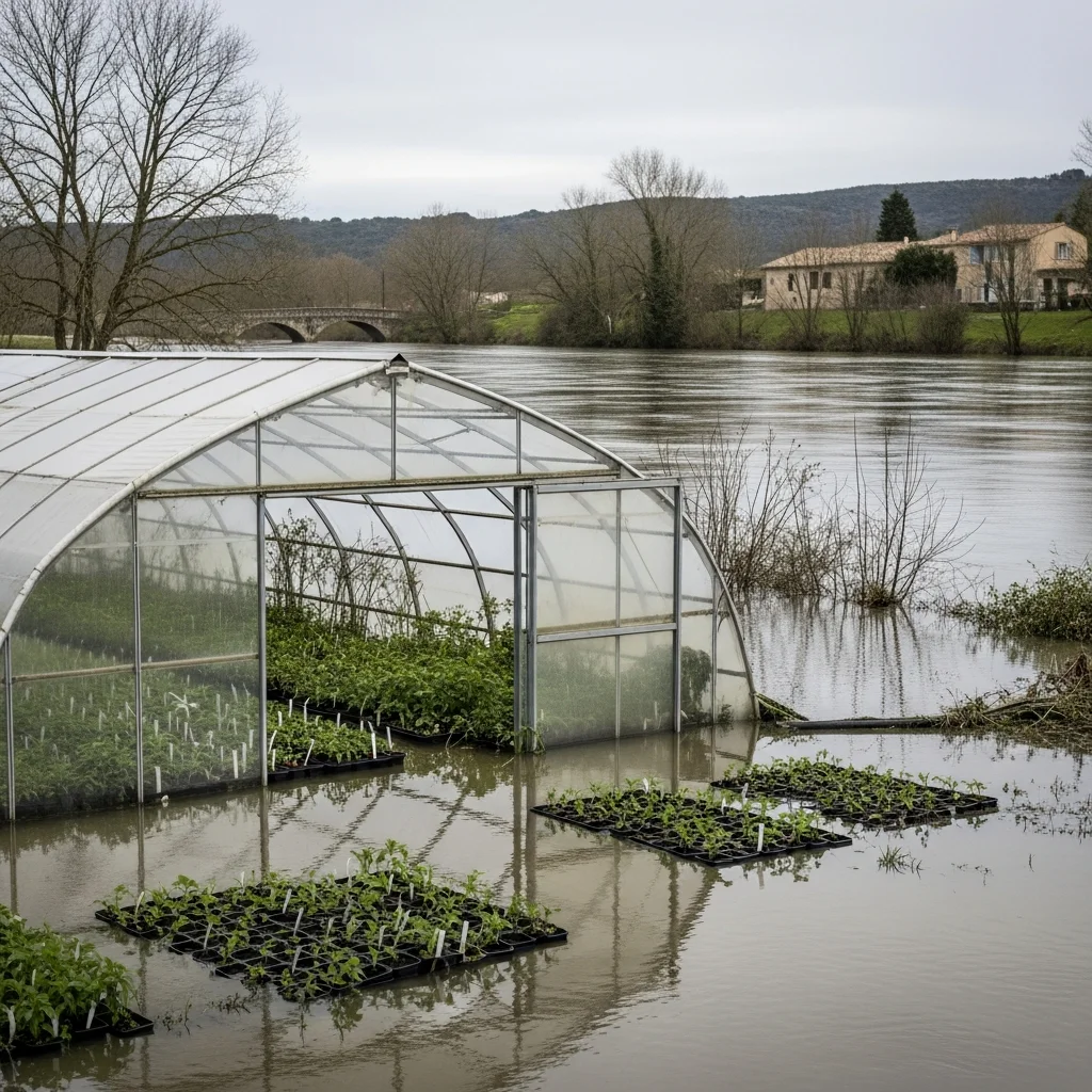 Overstroming veroorzaakt schade bij kwekerij in Lézat-sur-Lèze