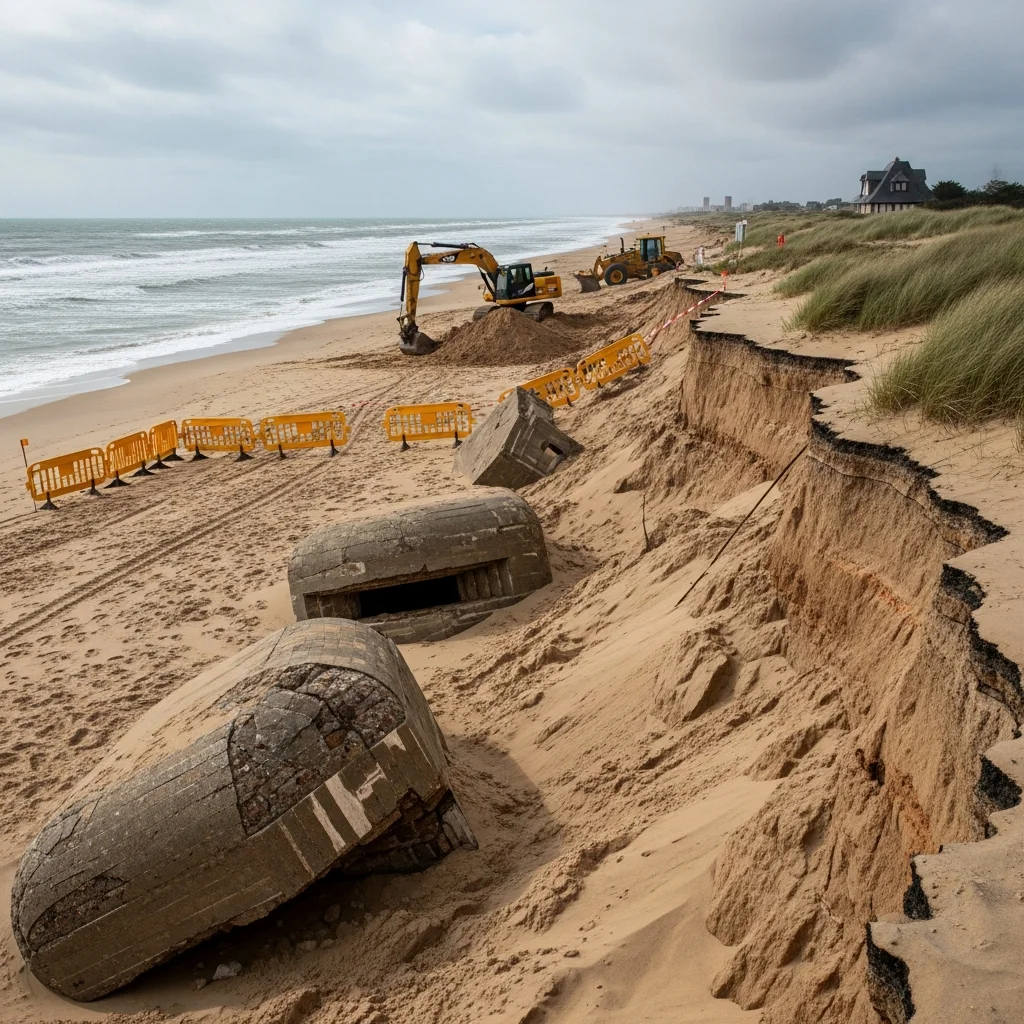 Hoofdstrand Biscarrosse gesloten na instorting duin door kustafslag