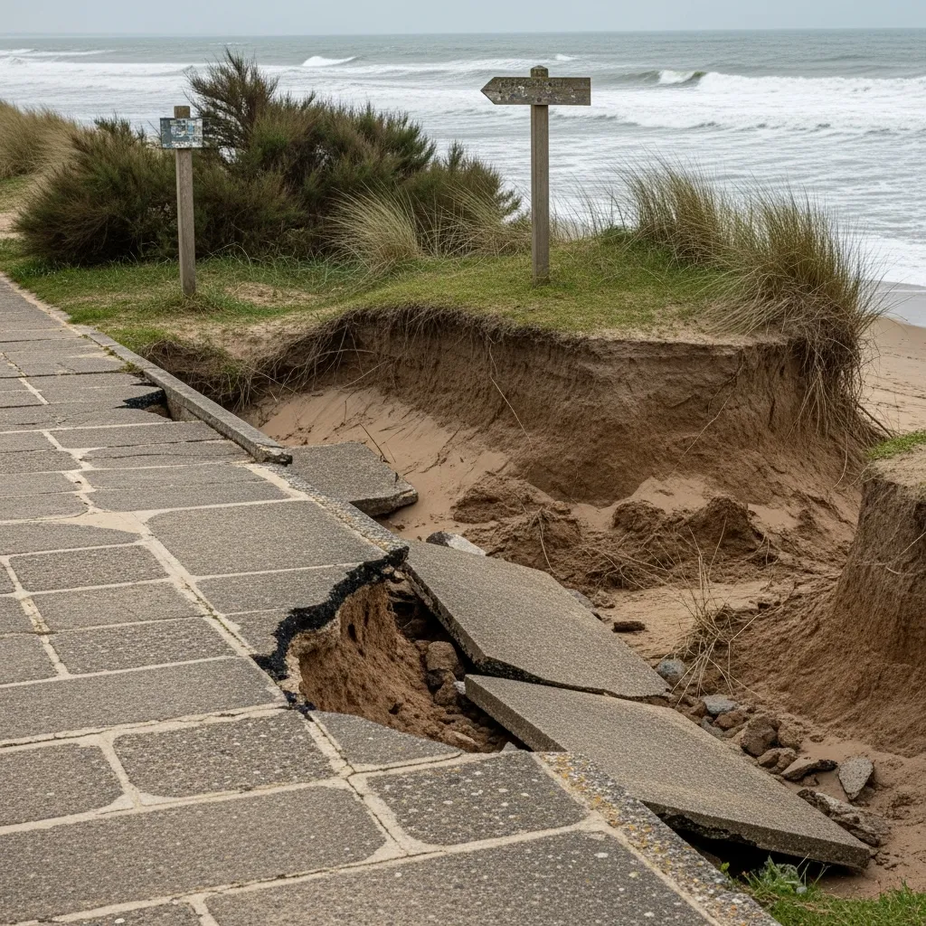 Slechter weer tast Franse kustpaden en wegen aan: afsluitingen na nieuwe stormschade
