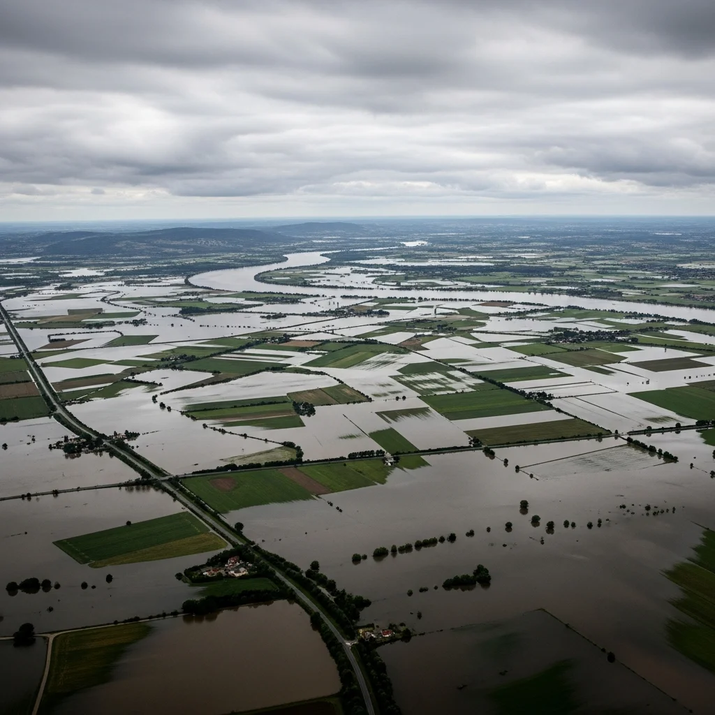 Recordoverstromingen zetten duizenden hectaren onder water in Frankrijk