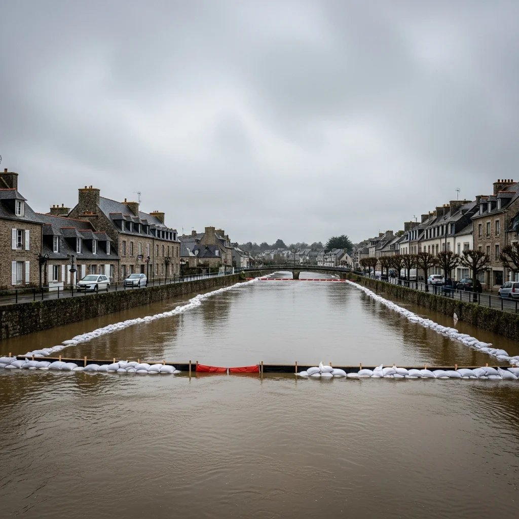 Overstromingsrisico blijft in drie Bretonse departementen na storm Ingrid