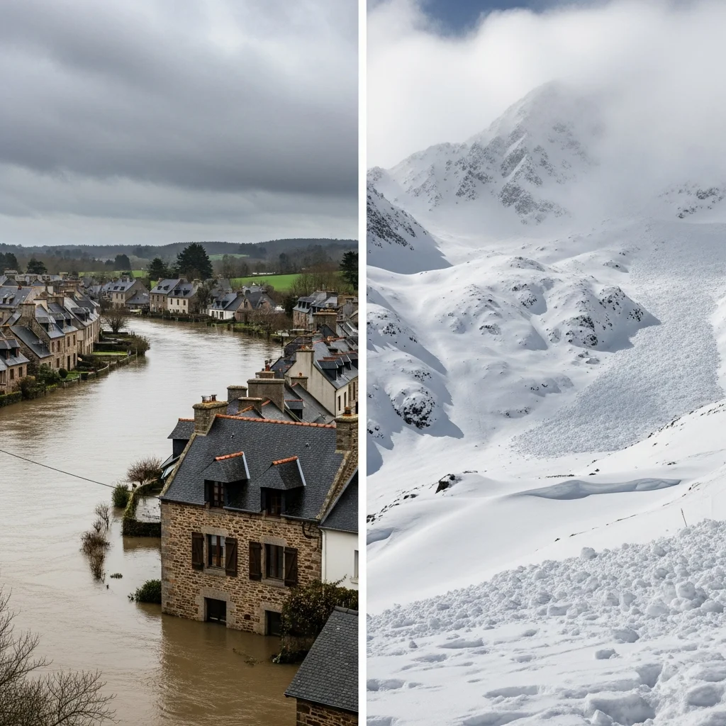 Vijf Franse departementen in oranje weeralarm wegens overstromingen en lawinegevaar